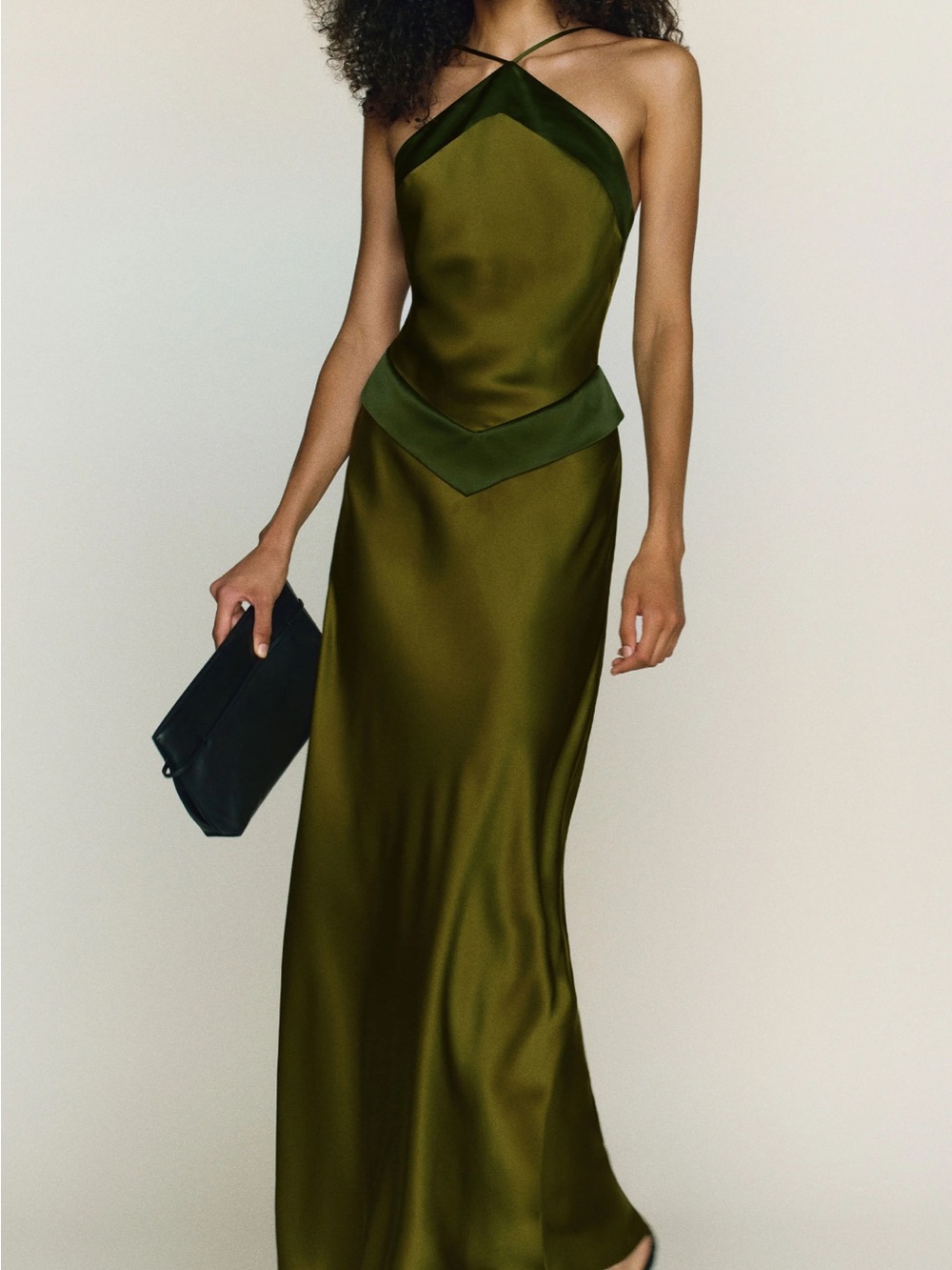 Reformation Jillian Dress Satin Slip Maxi Dress - Elegant Back Detailing - Picture 2 of 4